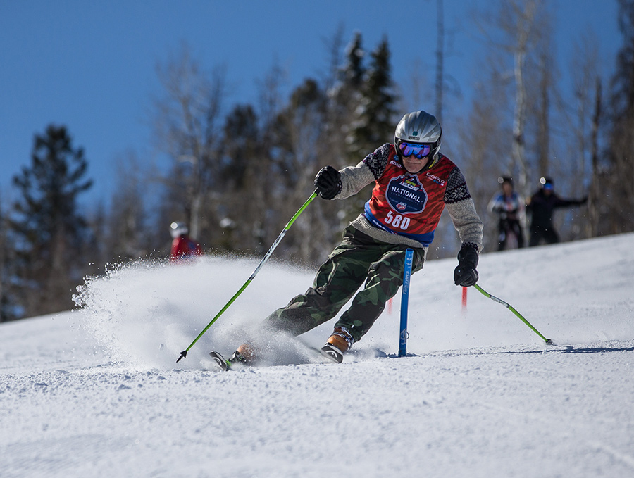 No speedsuit. No protective gear. No worries in a NASTAR slalom (credit: Dave Camera/NASTAR).