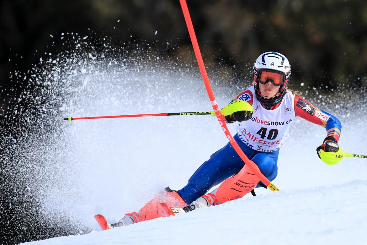 Tricia on her way to her first World Cup points in Lenzerheide (with her eyes closed!!).