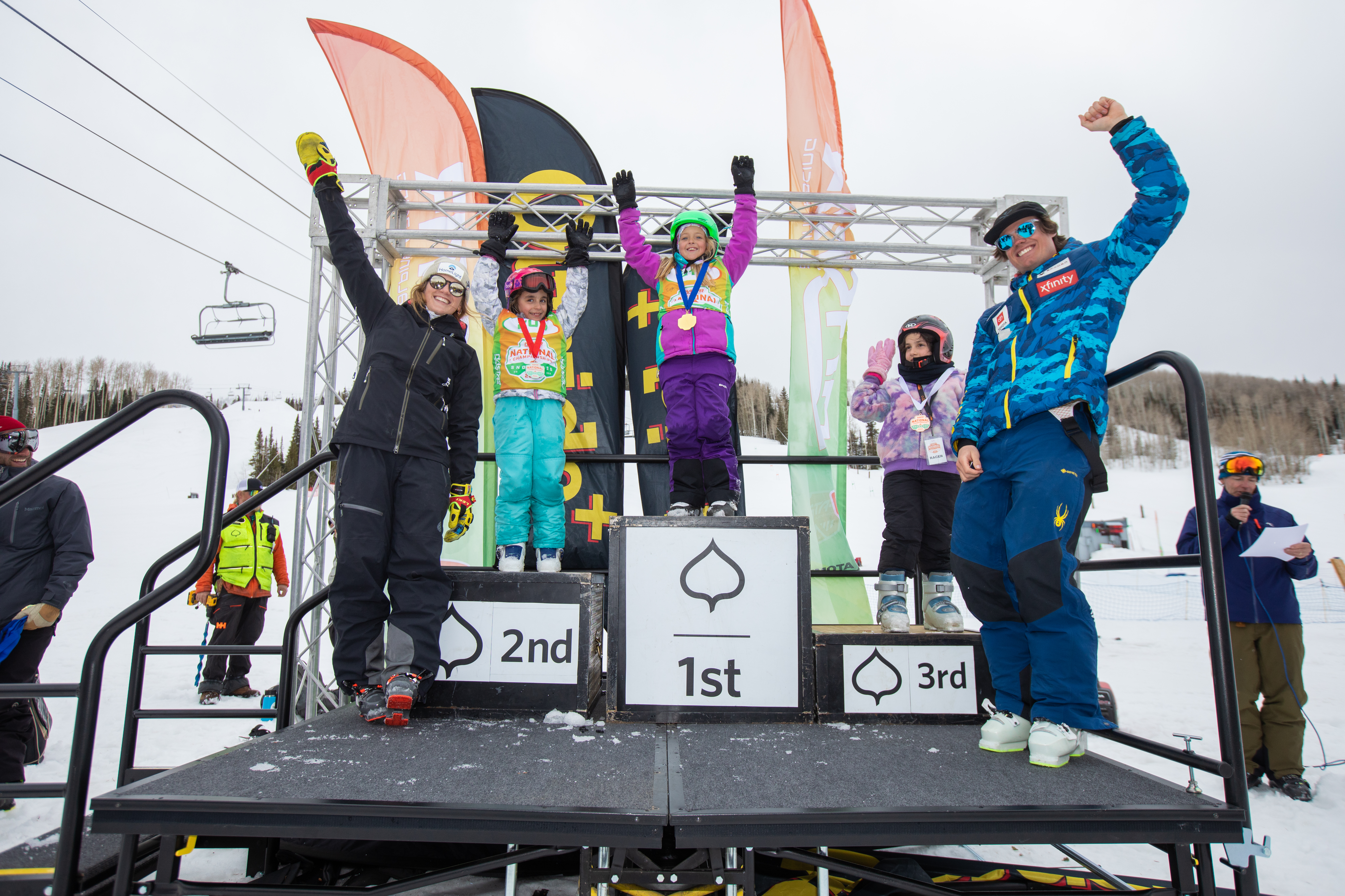 Bronze podium