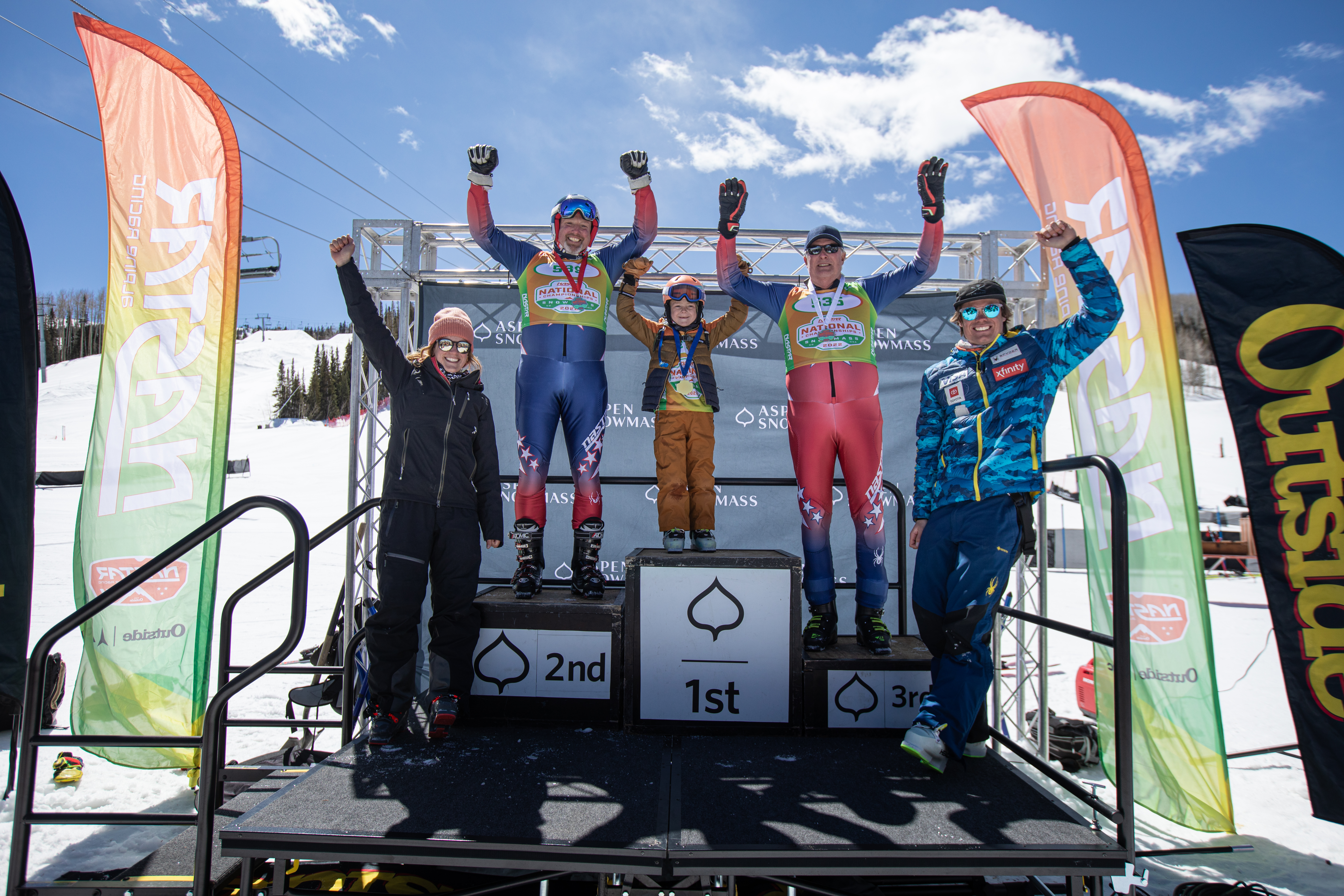 Bronze male podium