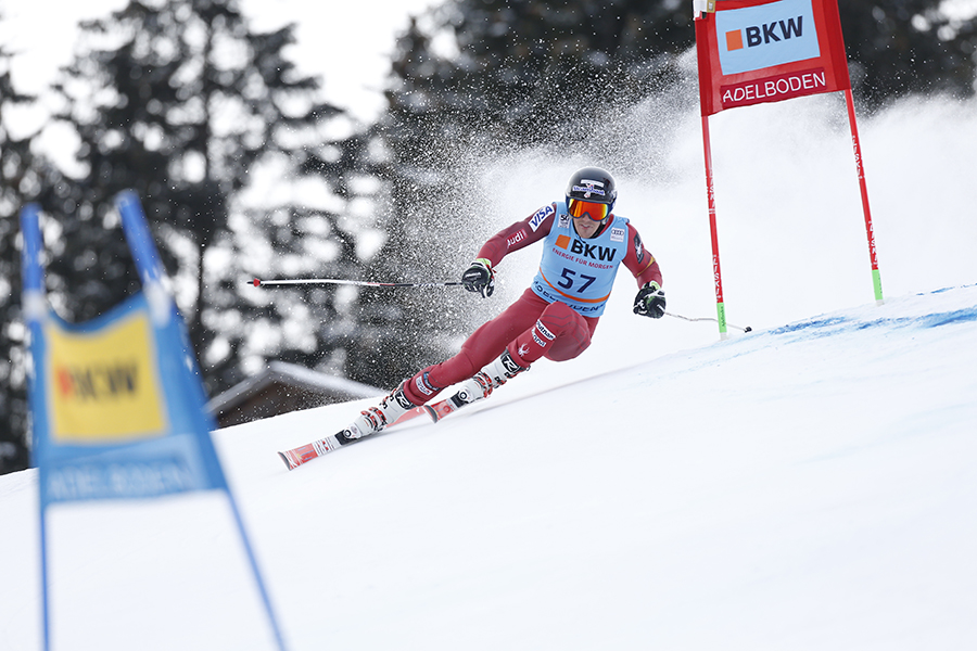 Hig Roberts at the 2017 Adelboden World Cup. Credit: Agence Zoom